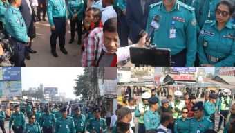 বরিশাল নগরীতে থার্টি ফার্স্ট নাইট উপলক্ষে সার্বিক আইনশৃঙ্খলা পরিস্থিতি পরিদর্শনে বিএমপি কমিশনার।