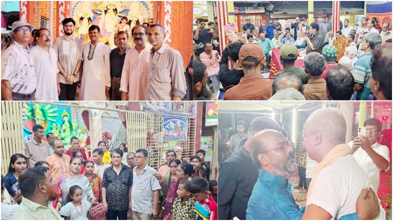 দুর্গাপূজাকে ঘিরে বরিশালে নির্বাচনী প্রচারণা